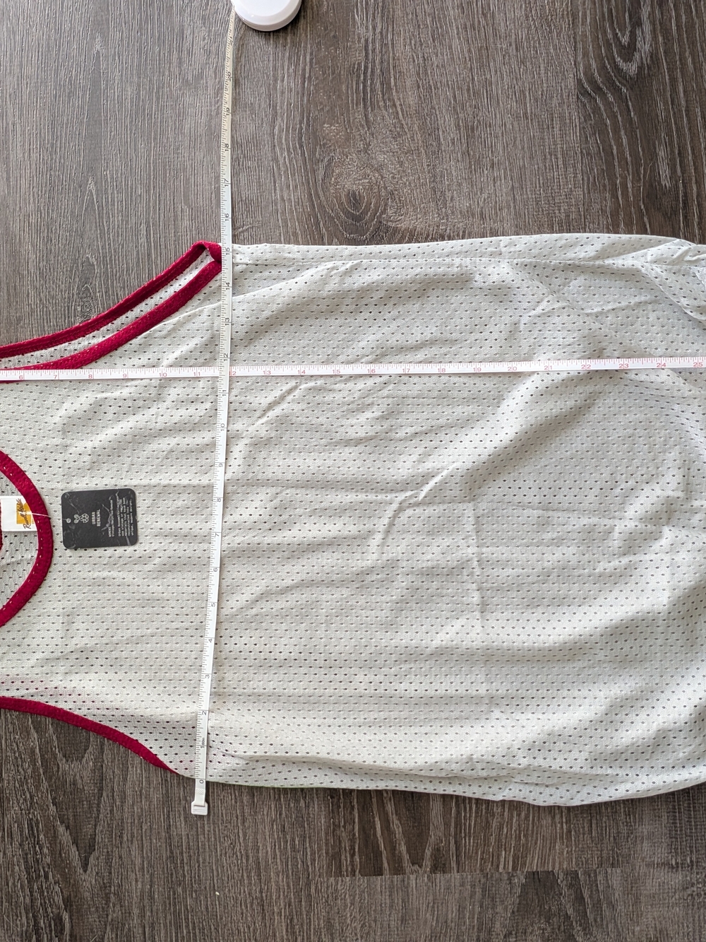 Russell Athletic White Mesh Tank with Maroon Trim